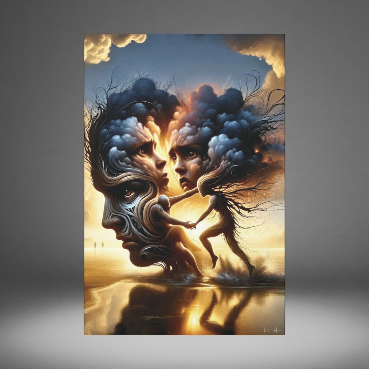 The Insatiable Lovers – Surreal Fantasy Canvas Wall Art | Premium Stretched Print