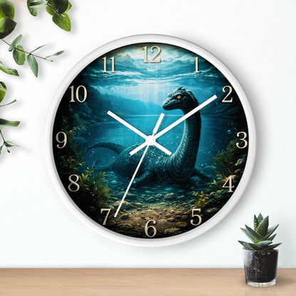 Loch Ness Monster Wall Clock – Nautical Mythical Sea Serpent 10" Decor