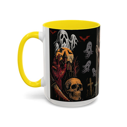 Horror Coffee Mug – Zombie Graveyard Halloween Design – 11oz & 15oz Ceramic – Creepy Goth Kitchen Decor