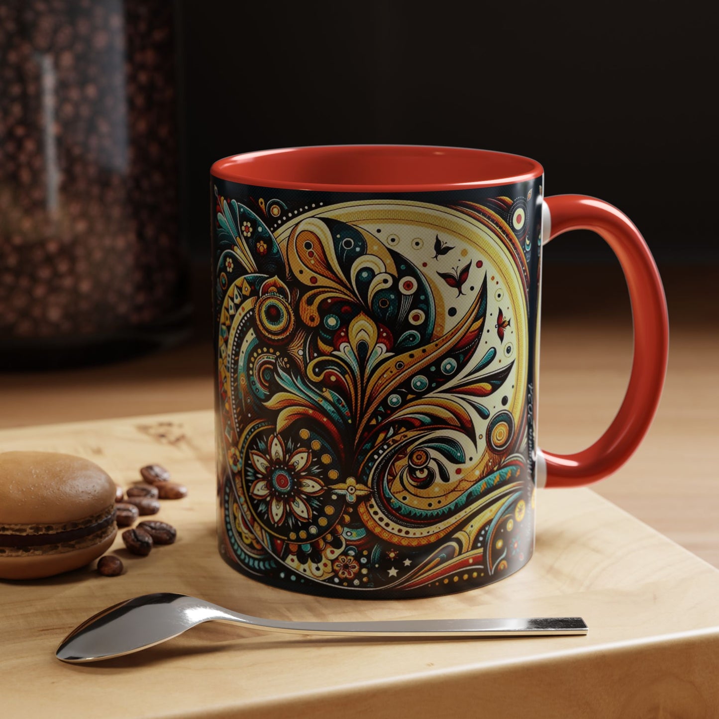 ☕️ Accent Coffee Mug (11, 15oz) – Beautiful Boho Style Graphic 🌿