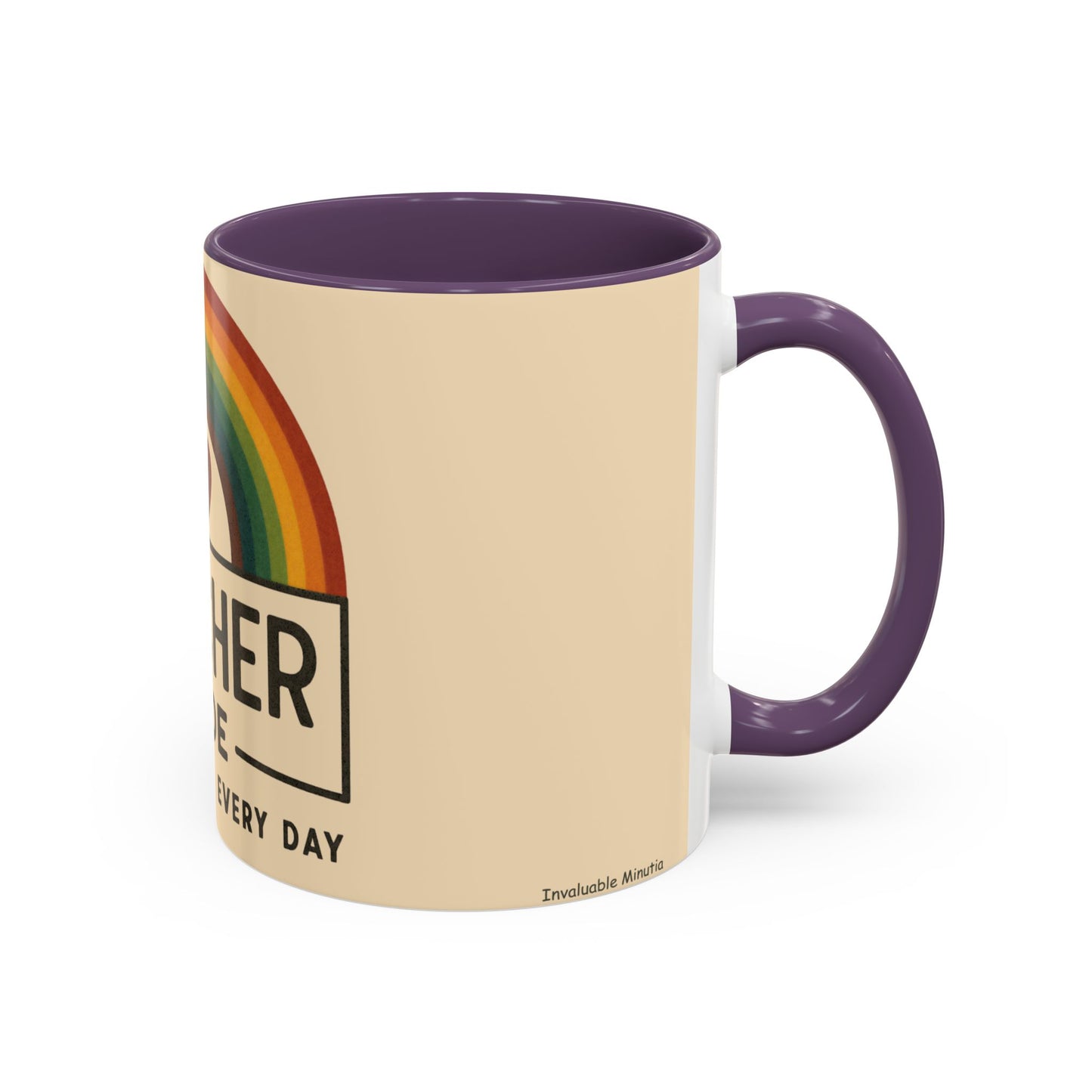 Teacher Mode – Color Accent Mug (11oz/15oz) • Rainbow Heart • Teacher Gift • Dishwasher & Microwave Safe