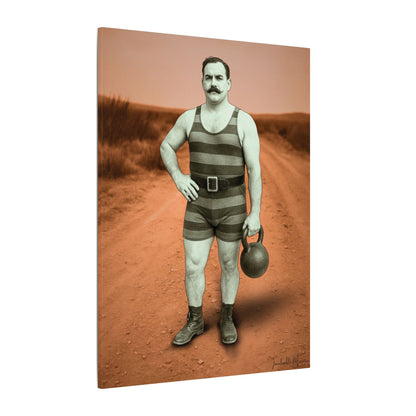 The Strongman – Matte Canvas Print (Gallery-Wrapped) 0.75" – Vintage Circus-Inspired Canvas Wall Art