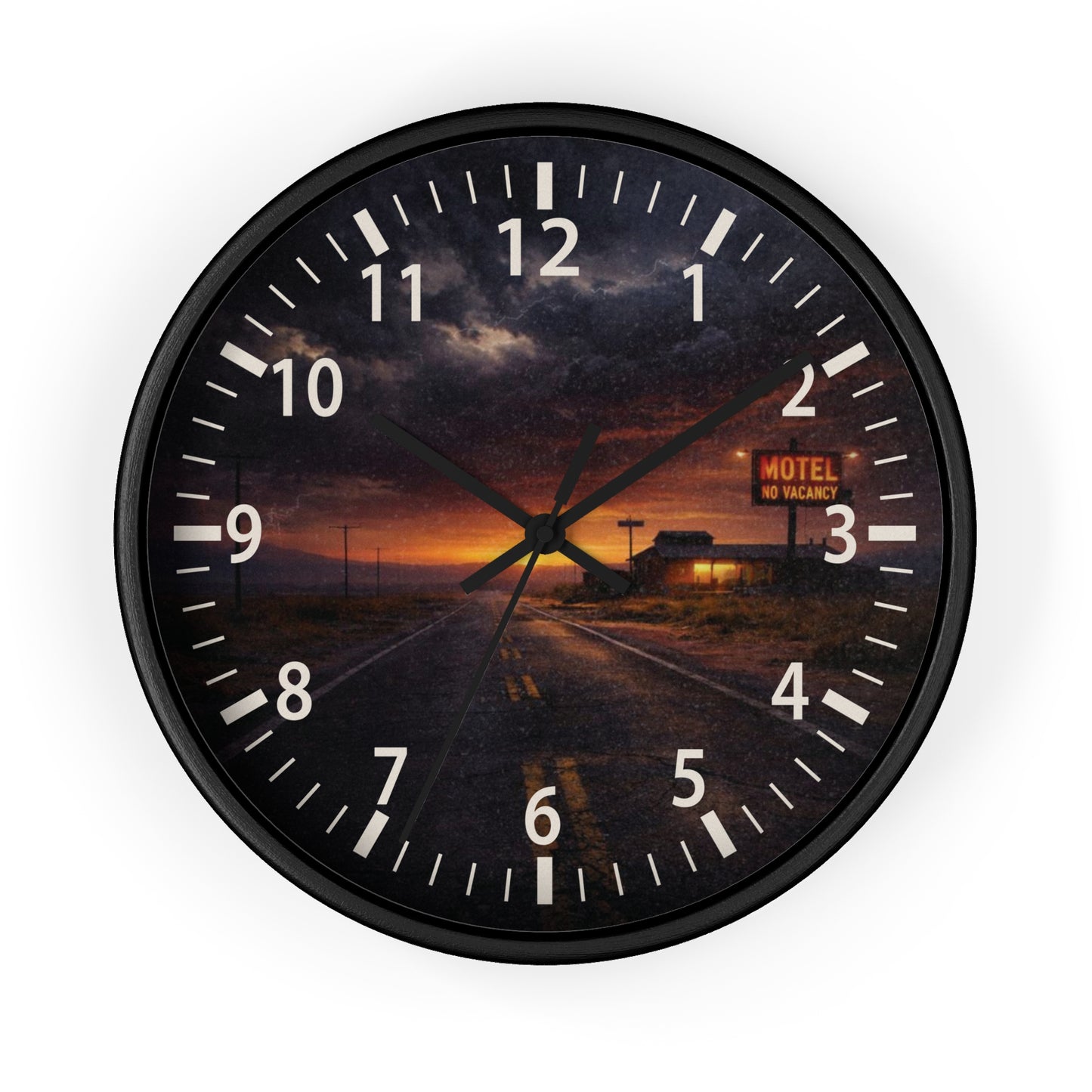 Still Here - Desert Motel No Vacancy Road Premium Wall Clock