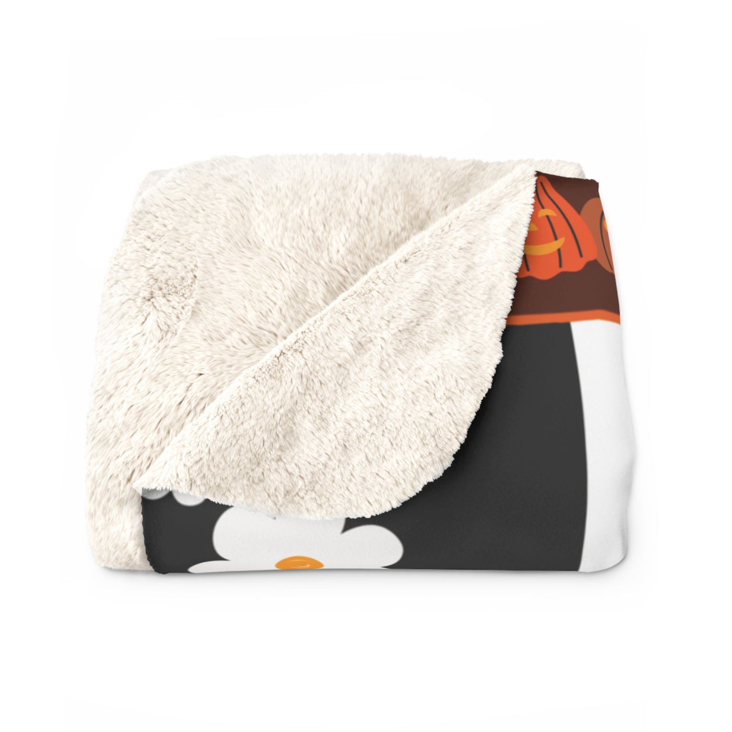 Pumpkin Patch Panic – Halloween Checkerboard Sherpa Fleece Blanket
