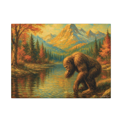 Bigfoot Lake Canvas Print – Autumn Mountain Landscape, Boutique Fine Art Style, Horizontal Nature Wall Art