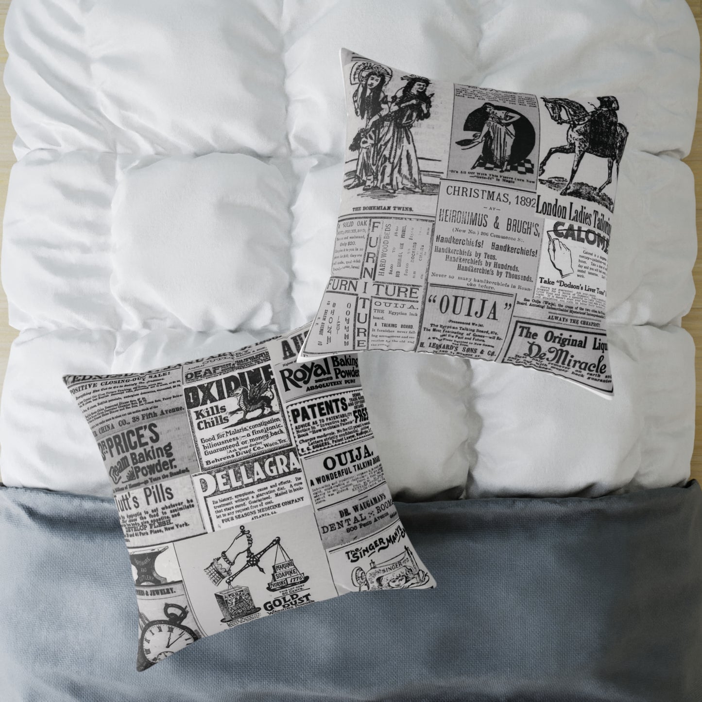 Occult Americana – Vintage Ads Collage Art - CanvasThrow Pillow