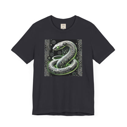 Cyber Snake Unisex Short Sleeve Tee - Futuristic Design for Tech Enthusiasts