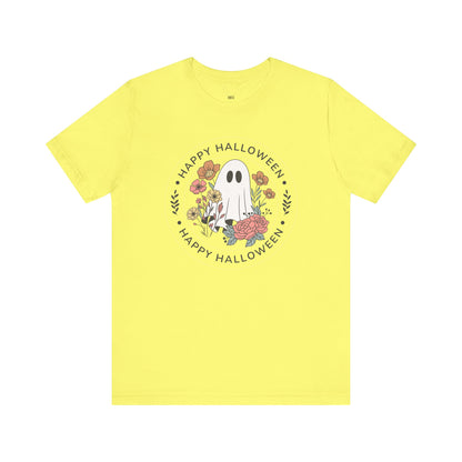 Happy Halloween Floral Ghost Tee – Bella+Canvas 3001