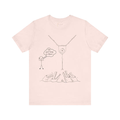“Hang in There…” Stick Figure Tee | Dark Humor Graphic Shirt | Bella+Canvas Unisex