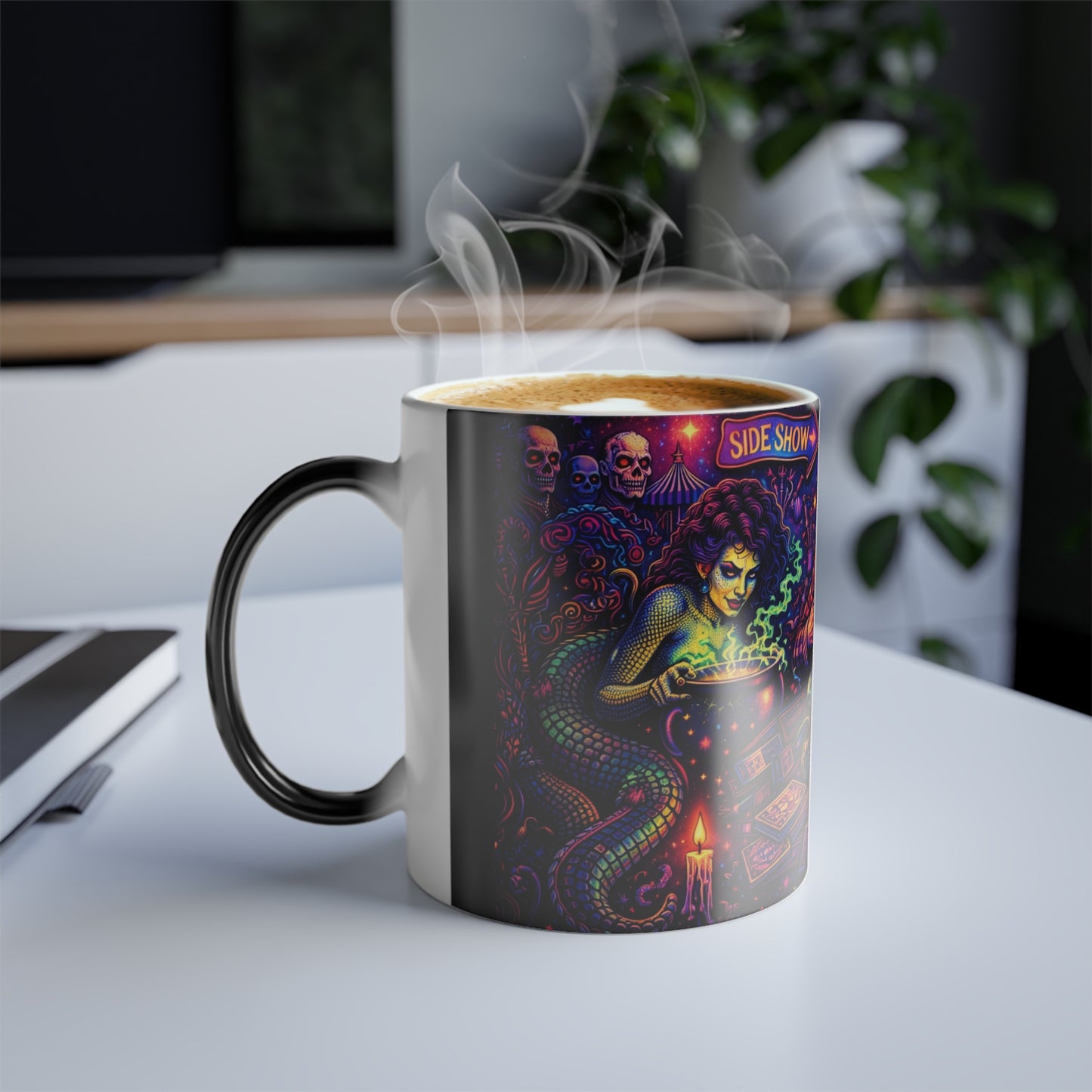 Creepy Carnival Snake Man Color Morphing Mug