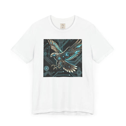 Futuristic Falcon Tech Tee - Unisex Short Sleeve Jersey Shirt - Cyber Falcon