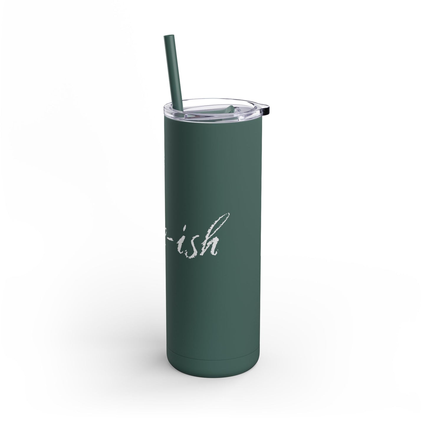 “Alive-ish” Matte Tumbler – 20oz Maars Skinny Tumbler with Straw | Chalk Script Hydration Statement