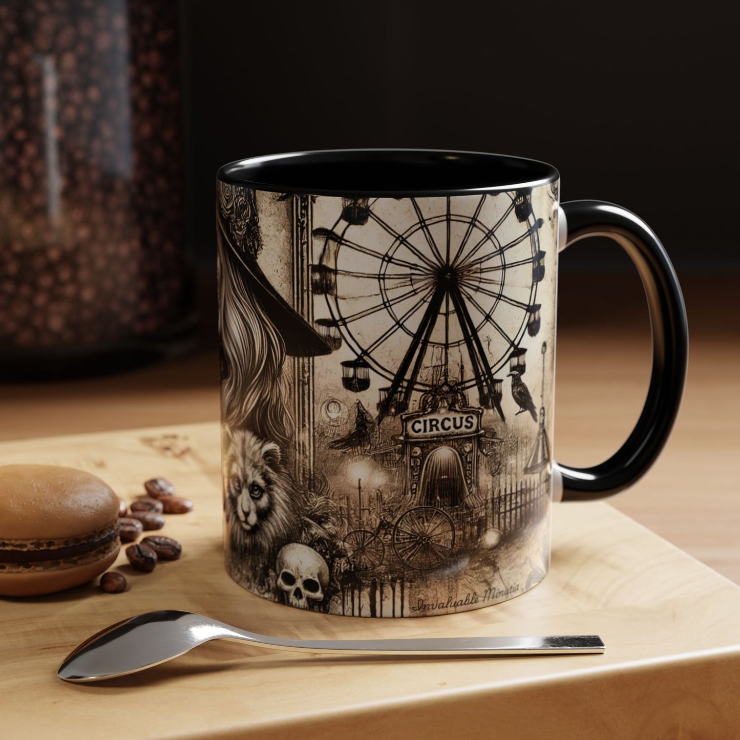 Creepy Circus Witch Mug | Vintage Halloween Accent Coffee Mug (11oz/15oz)