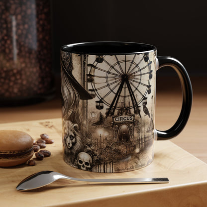 Creepy Circus Witch Mug | Vintage Halloween Accent Coffee Mug (11oz/15oz)