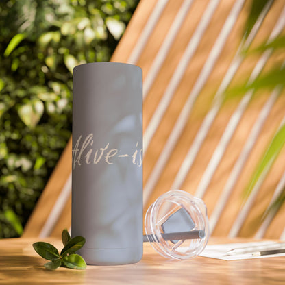 “Alive-ish” Matte Tumbler – 20oz Maars Skinny Tumbler with Straw | Chalk Script Hydration Statement
