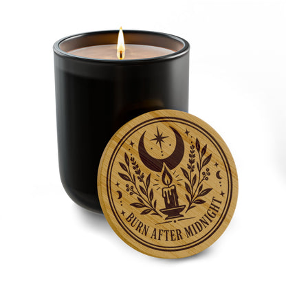 Burn After Midnight Engraved Scented Soy Candle Frosted Glass (14 oz)
