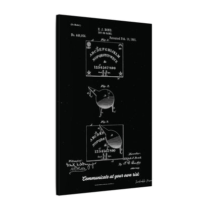 Ouija Board Patent Print (1891) – Gothic Spirit Board Canvas Wall Art