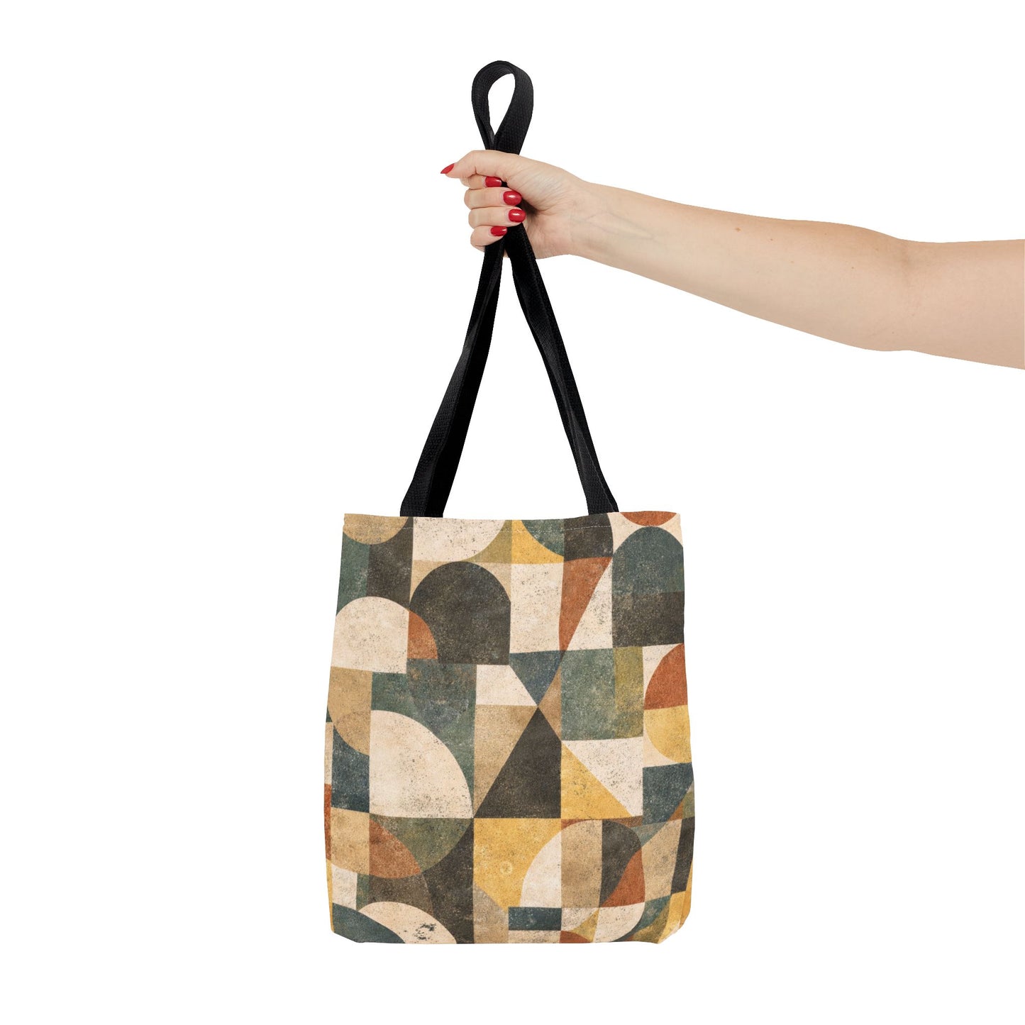 Mid-Century Geometric Canvas Tote Bag