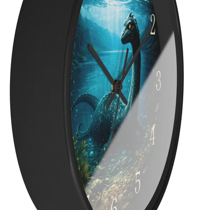 Loch Ness Monster Wall Clock – Nautical Mythical Sea Serpent 10" Decor