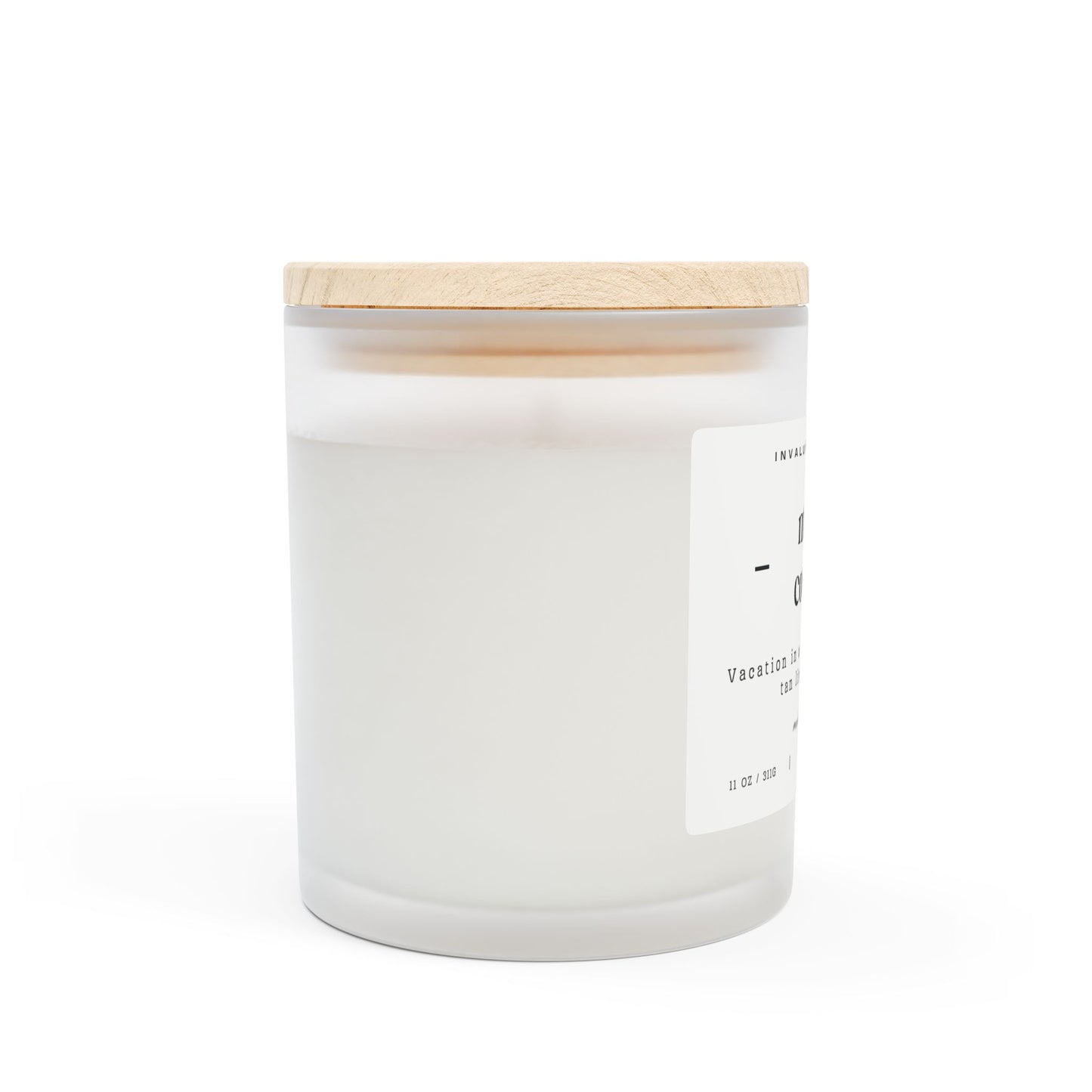 11oz Frosted Glass Natural Soy Wax Candle with Wooden Wick – Available in 9 Scents