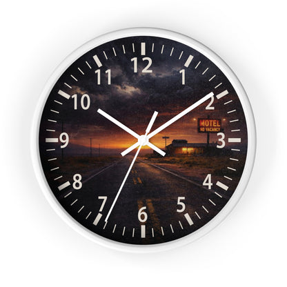 Still Here - Desert Motel No Vacancy Road Premium Wall Clock