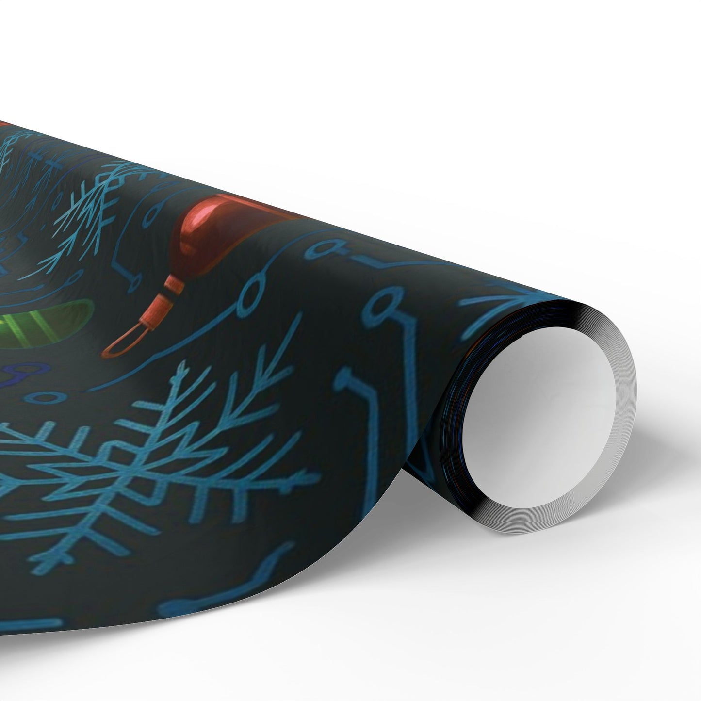 Cyber Yule Circuit – Luxury Christmas Wrapping Paper, Seamless Designer Gift Wrap, 30" Roll (Matte/Gloss)