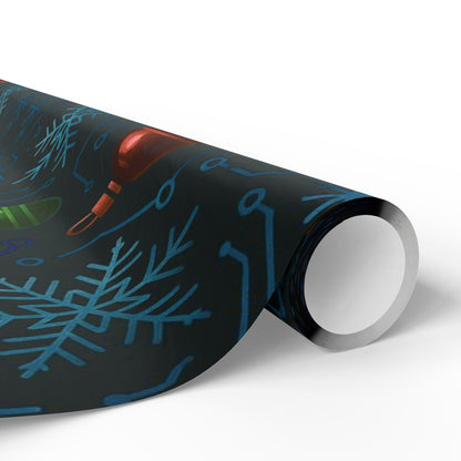 Cyber Yule Circuit – Luxury Christmas Wrapping Paper, Seamless Designer Gift Wrap, 30" Roll (Matte/Gloss)