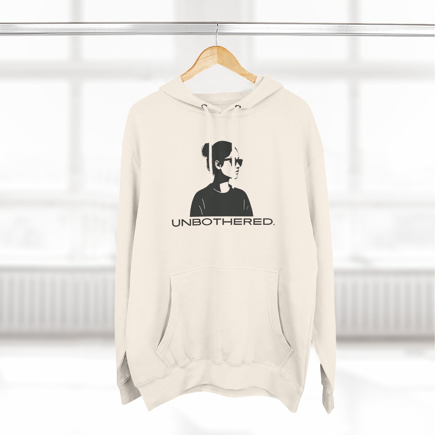 UNBOTHERED Hoodie | Minimalist Silhouette Graphic Unisex Pullover
