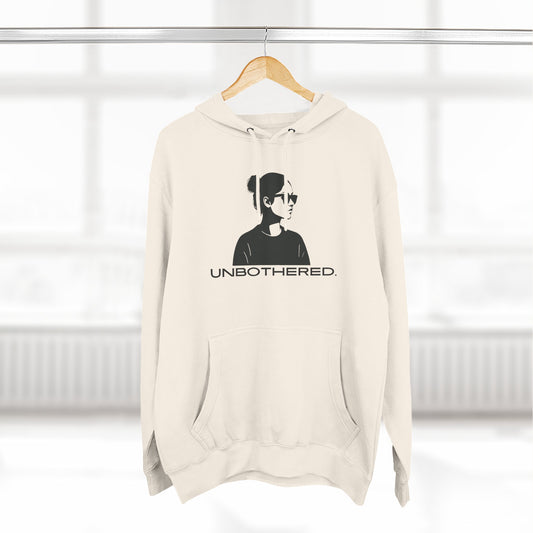 UNBOTHERED Hoodie | Minimalist Silhouette Graphic Unisex Pullover