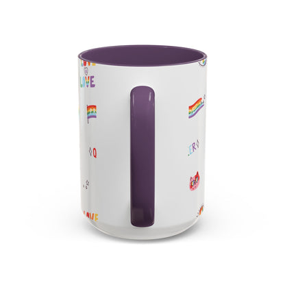 Minimalist Pride Accent Mug | LGBTQ+ Love Ceramic Cup | 11oz & 15oz