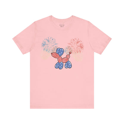 Patriotic Balloon Animal Tee, Fourth of July Shirt, Independence Day Apparel, Fireworks Unisex T-shirt, Bella + Canvas