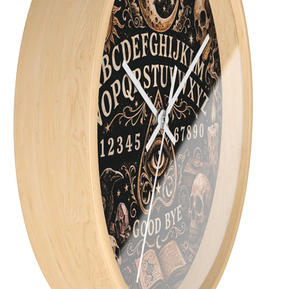 Ouija Board Wall Clock – Gothic Occult Spirit Board 10" Decor