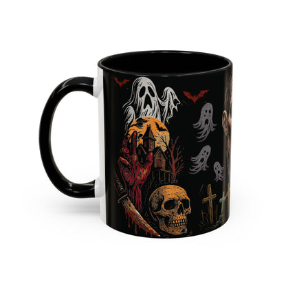 Horror Coffee Mug – Zombie Graveyard Halloween Design – 11oz & 15oz Ceramic – Creepy Goth Kitchen Decor