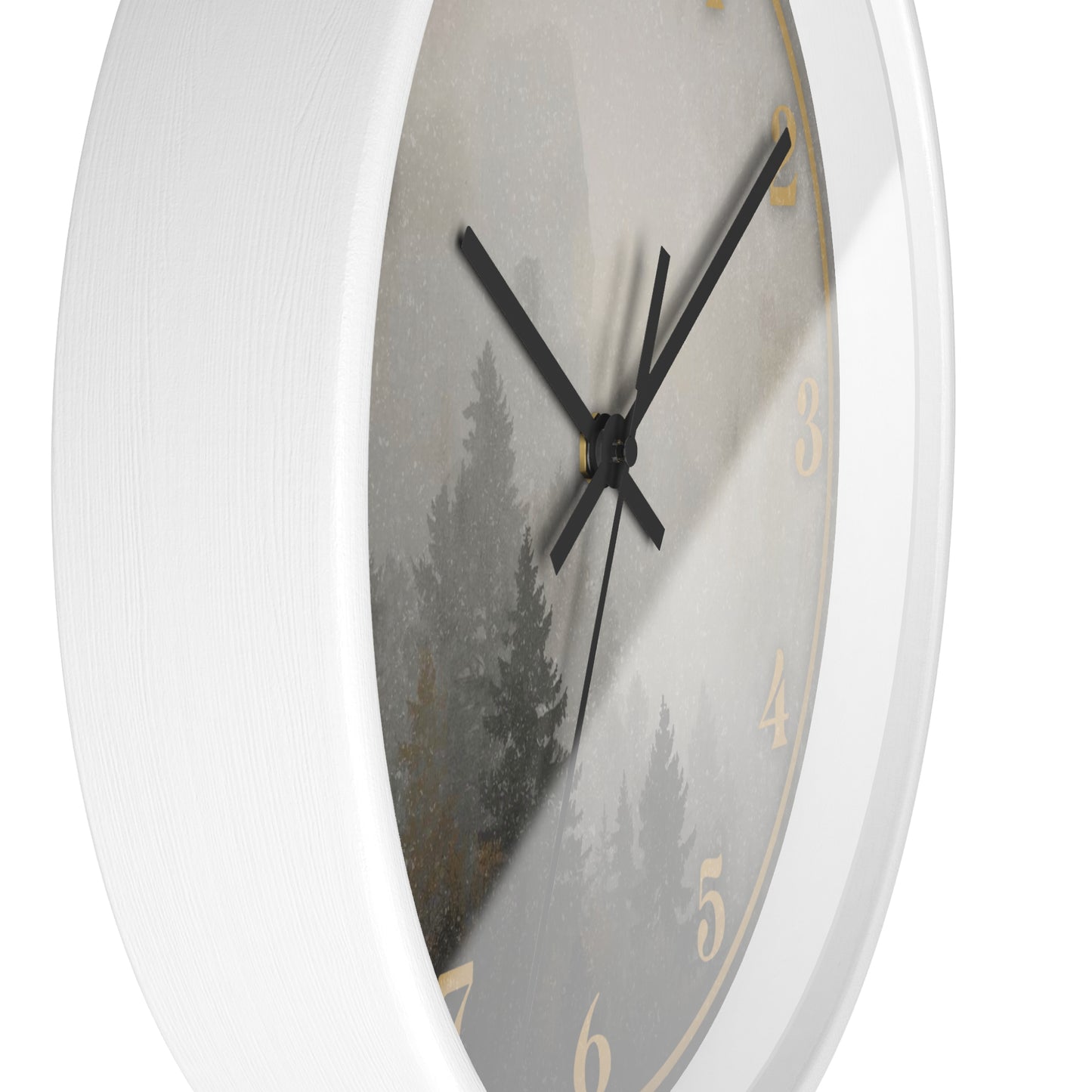 Fog & Pines Minimalist Forest 10" Wall Clock