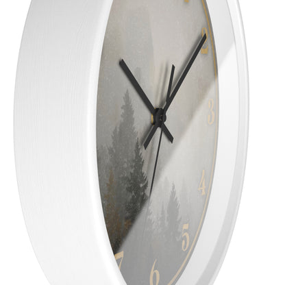 Fog & Pines Minimalist Forest 10" Wall Clock
