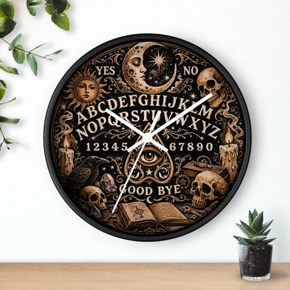 Ouija Board Wall Clock – Gothic Occult Spirit Board 10" Decor