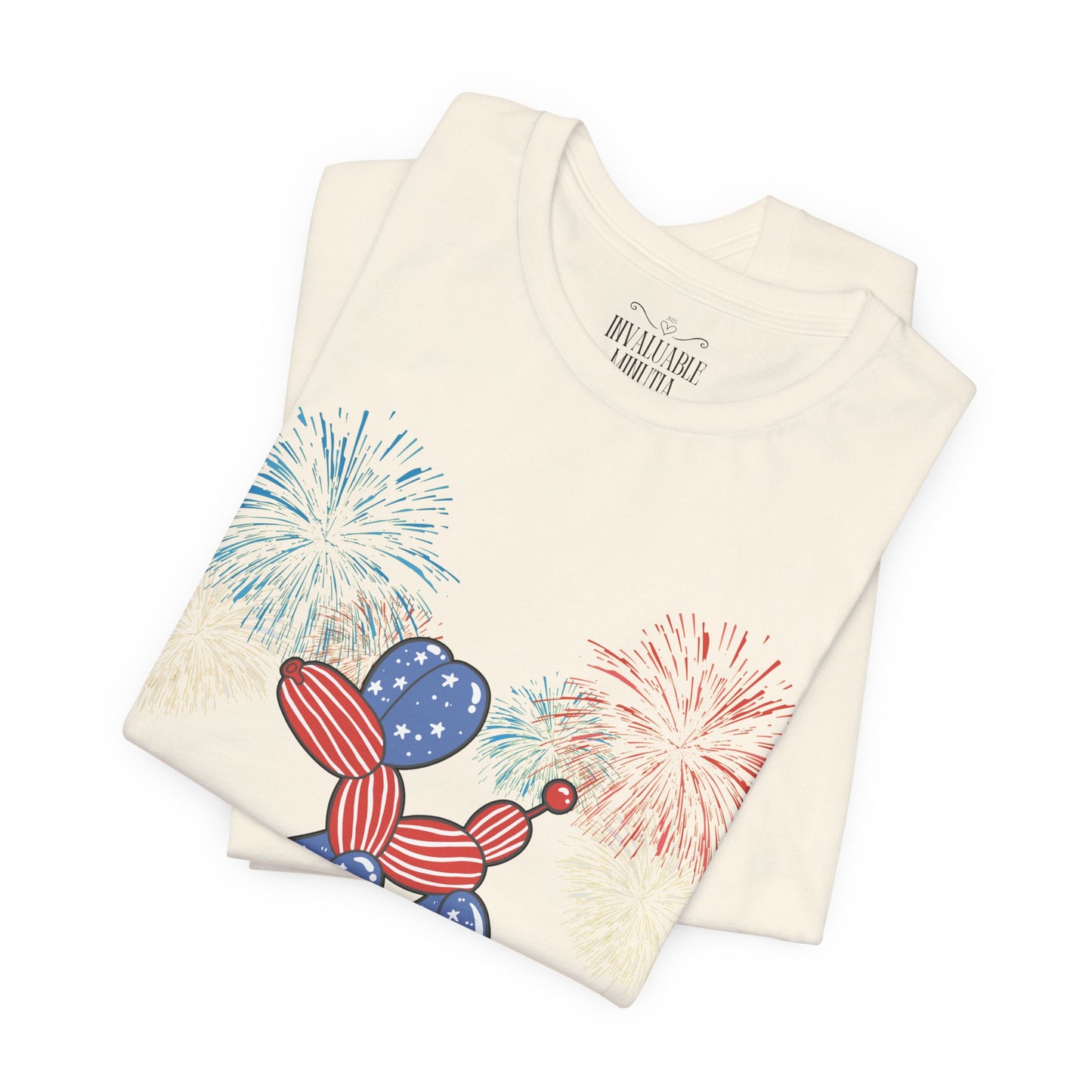 Patriotic Balloon Animal Tee, Fourth of July Shirt, Independence Day Apparel, Fireworks Unisex T-shirt, Bella + Canvas