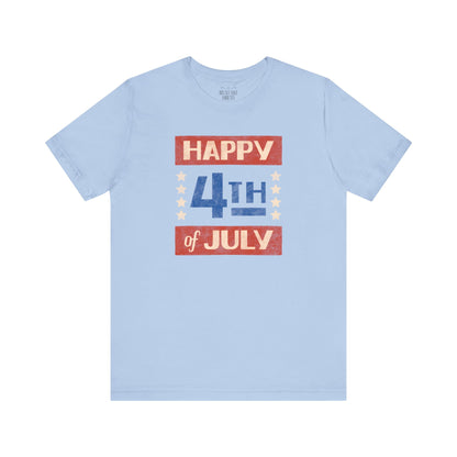 Happy 4th / Land of the Free Tee – Dual-Sided Print – Unisex Bella + Canvas Jersey T-Shirt