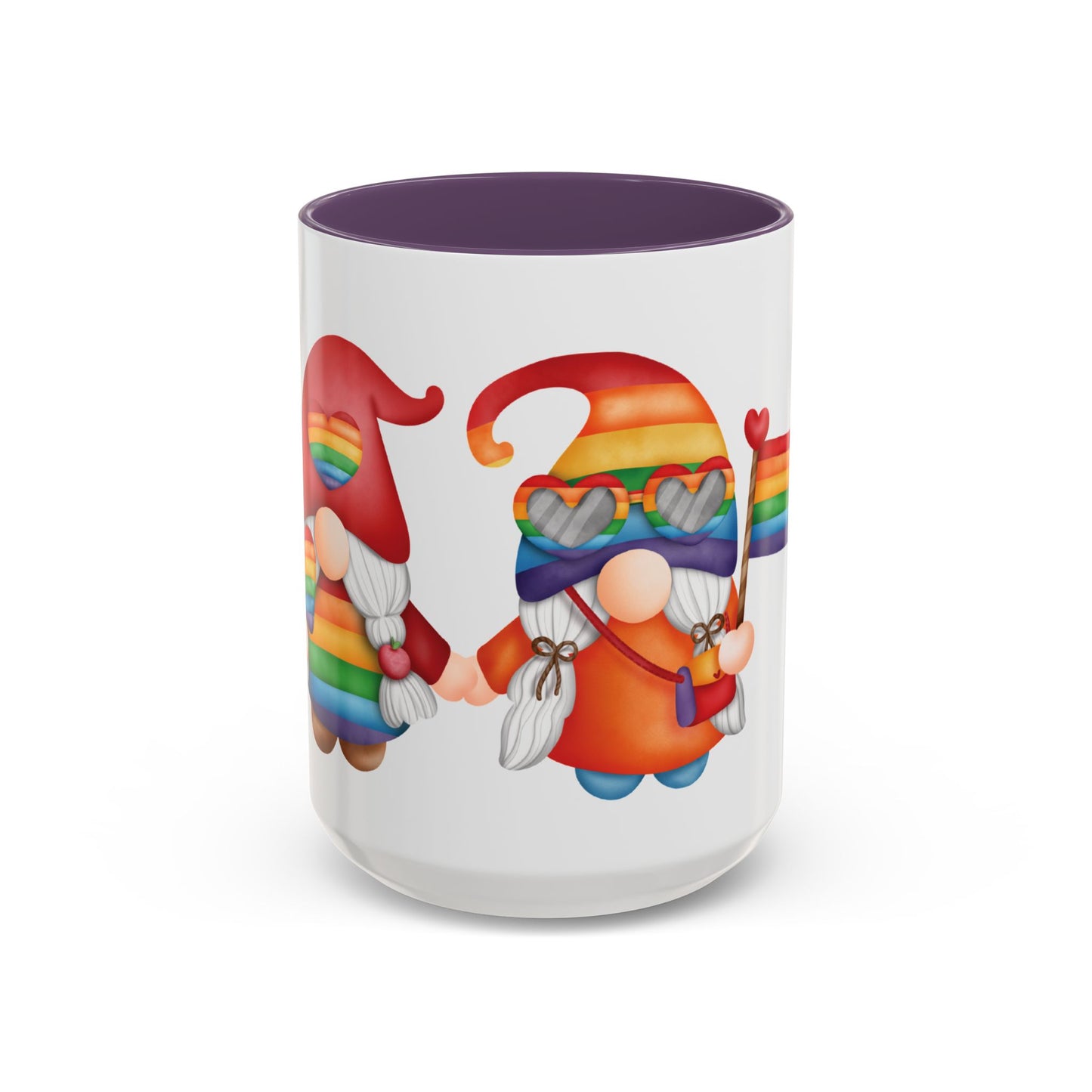Pride Gnome Accent Mug | Rainbow Love Coffee Cup | 11oz & 15oz