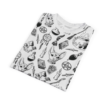 Witchy Potions Familiar All Over Print Unisex Cut & Sew Tee