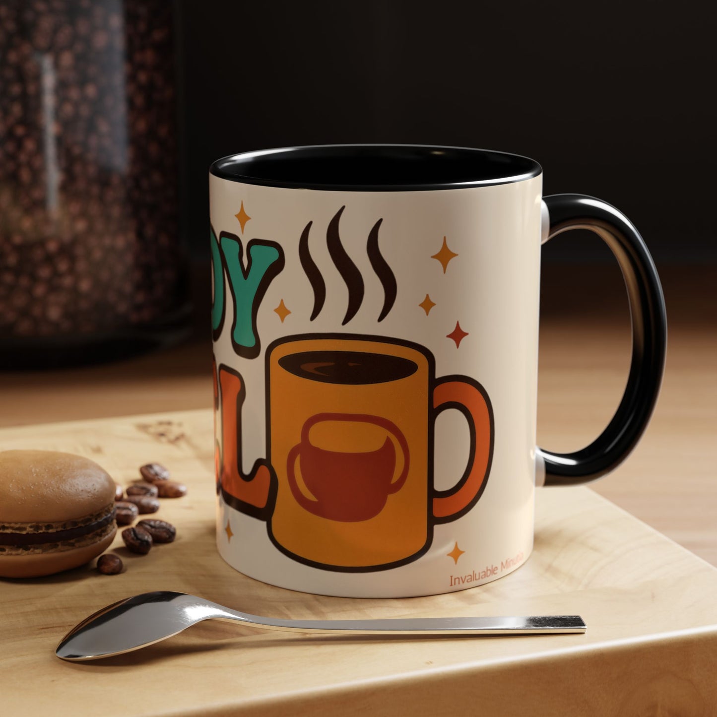 Study Fuel Color Accent Mug (11oz/15oz) – Retro Teacher/Student Coffee Cup • Back to School • Durable Ceramic
