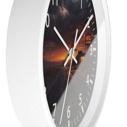 Still Here - Desert Motel No Vacancy Road Premium Wall Clock