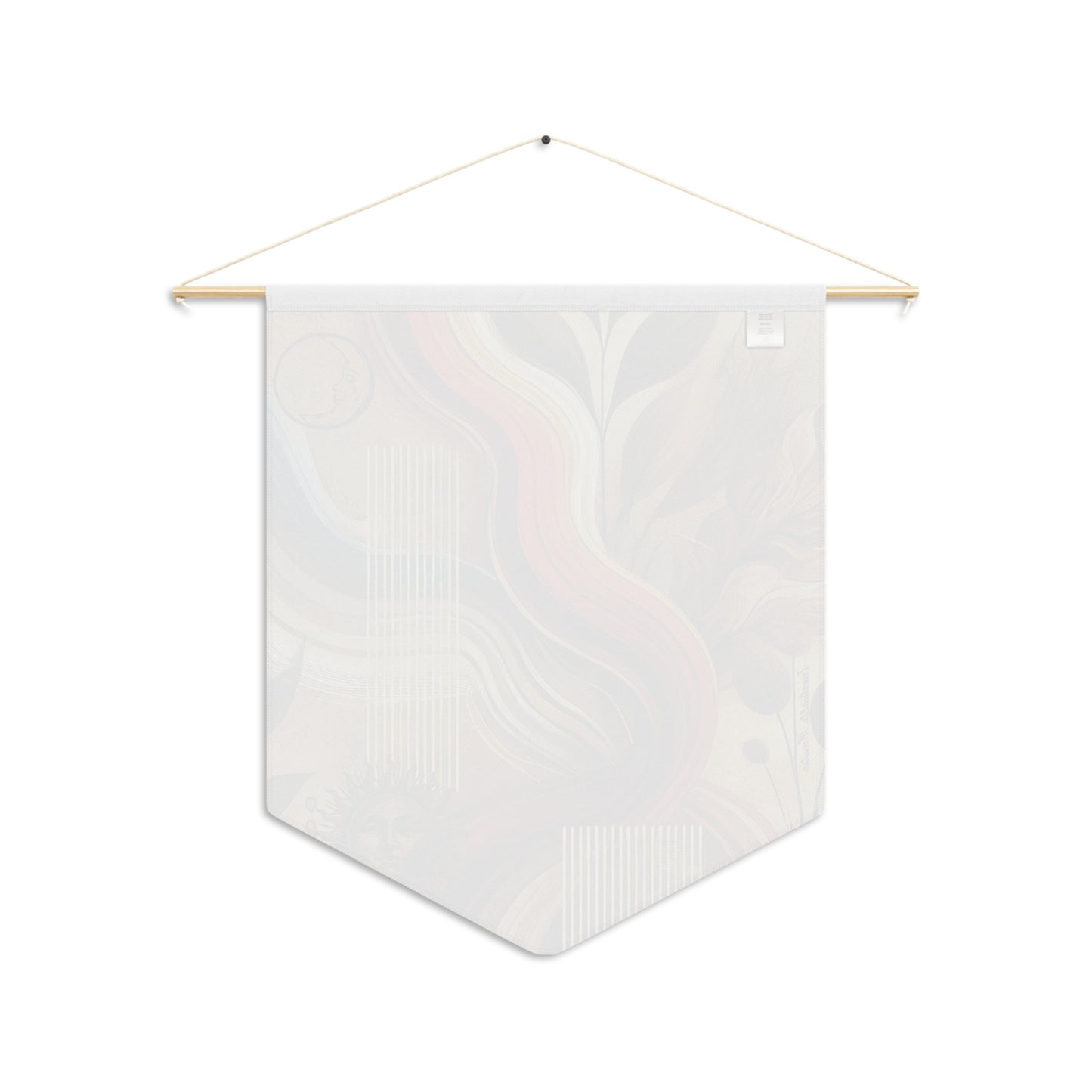 Abstract Earthflow Sun & Moon Wall Banner – Boho Cosmic Pennant | Invaluable Minutia Exclusive