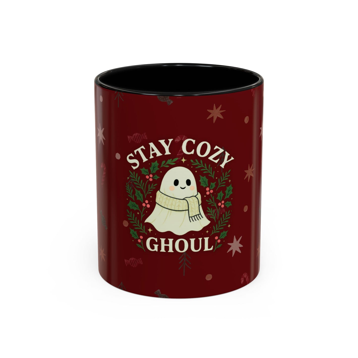 Stay Cozy Ghoul Ghost Holiday Coffee Mug – Funny Cute Christmas Accent Mug