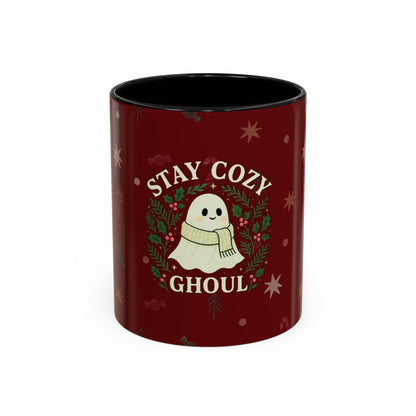 Stay Cozy Ghoul Ghost Holiday Coffee Mug – Funny Cute Christmas Accent Mug