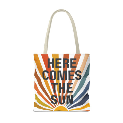 Here Comes the Sun – Retro Sunburst Tote Bag