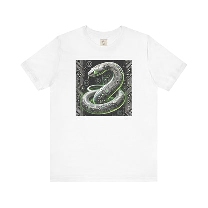 Cyber Snake Unisex Short Sleeve Tee - Futuristic Design for Tech Enthusiasts