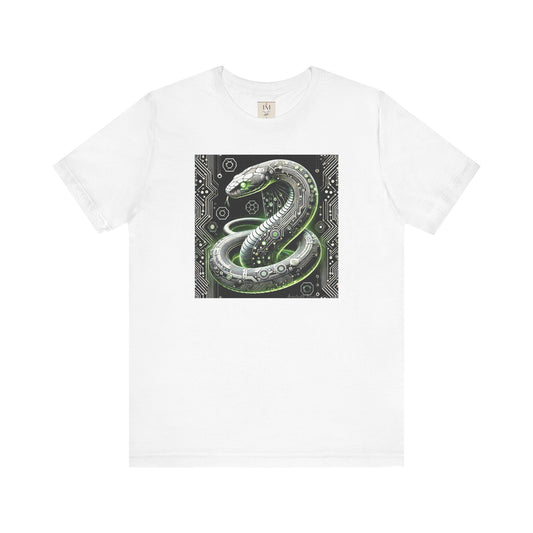 Cyber Snake Unisex Short Sleeve Tee - Futuristic Design for Tech Enthusiasts