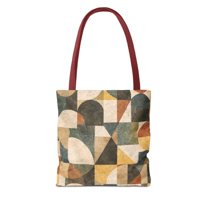 Mid-Century Geometric Canvas Tote Bag