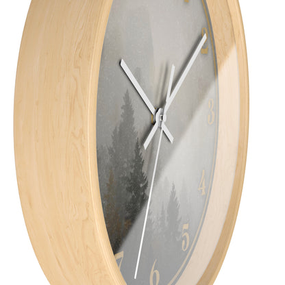 Fog & Pines Minimalist Forest 10" Wall Clock